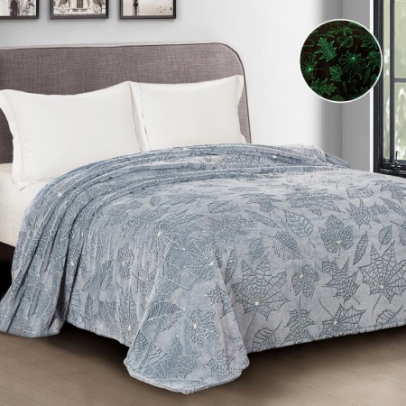 Плед Велсофт Бамбук-неон 1,5 (Голубой)