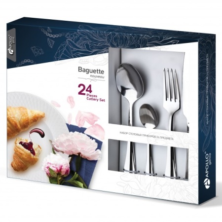 Набор столовых приборов APOLLO genio "Baguette Nouveau" 24пр. BGT-24