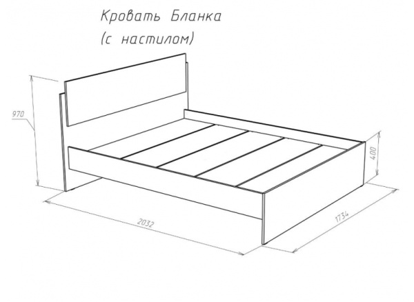 БЛАНКА кровать 160*200 дуб Сонома/Белый глянец 