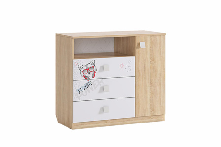 Комод "Энерджи" (дуб сонома/белый)