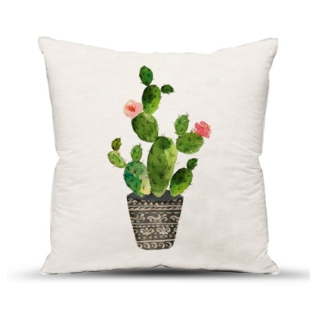 Подушка декоративная с фотопечатью 40х40 см, ткань смесовая (Кактус)