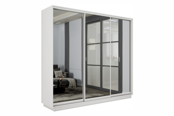 Шкаф купе 3-210 Белый Снег (3 зр)