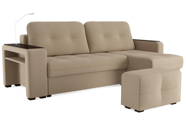 Диван-кровать угловой "SMART" Б3-1Пф-2Т-Б4 СК (Velutto 05)