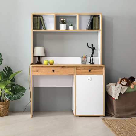 Вуди Надстройка на стол 13.161(Белый премиум Дуб Золотой CRAFТ)