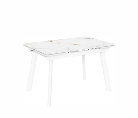 Стол Татами-3С 140*85 (+30+30) №5 (царга Белый/МДФ+PVC Белый/Champagne)