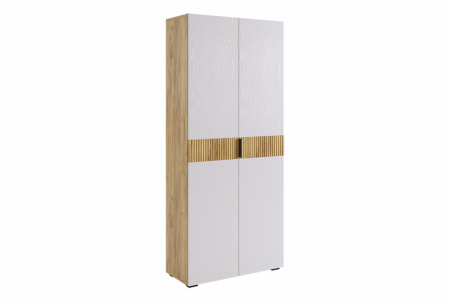 Шкаф двухдверный "Бери" (дуб крафт золотой/белое дерево)