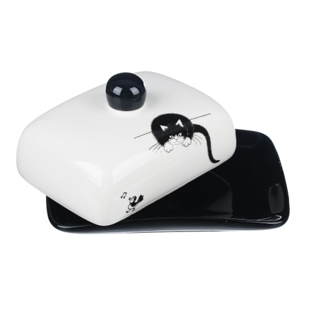 MILLIMI Черный кот Масленка 17x12x8см, керамика 820-702