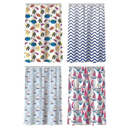 VETTA Шторка для ванной, полиэстер, 180x180см, "Паруса", 4 дизайна 461-521