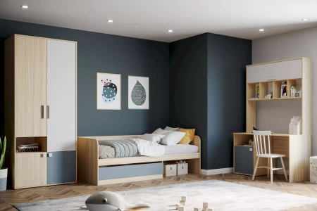 НМ 041.70 Шкаф для одежды ("Элиот", Баунти Песочный/Белый Фасадный/Маренго, Баунти Песочный)