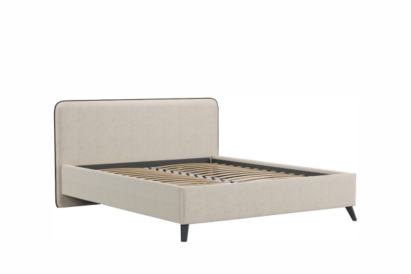 Миа 160 Кровать двойная НР (Bravo white (светло-бежевый), Лайт 10)  (комплект без подъемного механи)