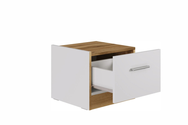 FRESCO тумба прикроватная(левая) Белый/Дуб Вотан