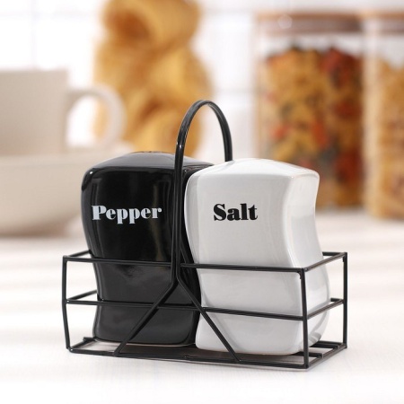 Набор для специй на металл подствавке 2 шт "Инь-янь" солонка, перечница 4106091