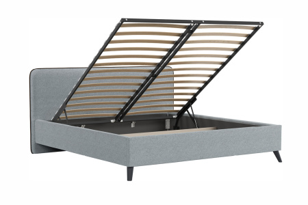 Миа 180 Кровать двойная НР (Bravo grey (серый), Лайт 10) (комплект с подъемным механизмом)