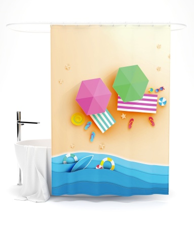 Штора для ванной Яркий отдых 145*180 см