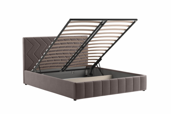 Милана 160 Кровать двойная НР (Tenerife espresso (серо-коричневый), (комплект)