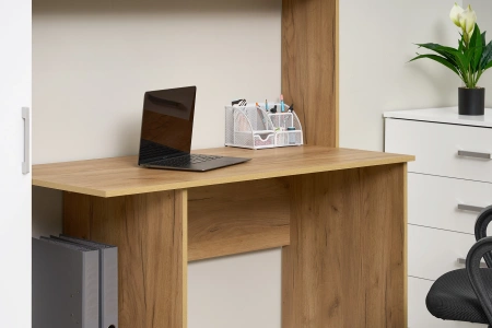 Лайт Стол письменный 03.243 Н (Дуб Золотой CRAFT, Белый премиум)