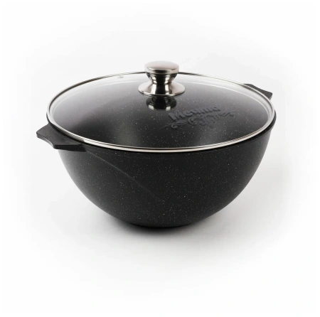 Казан для плова 10л АП Гранит black алюминиевая крышка арт.510802