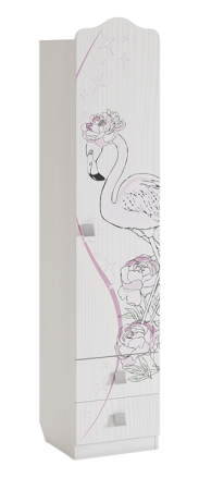 Шкаф комбинированный "Фэнтези" (с ящ. 1-створчатый) (белый рамух)