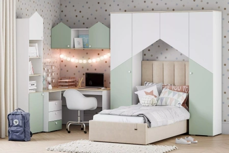 НМ 041.46 Полка (Банни, Макарун, Белый, Дуб Сонома)