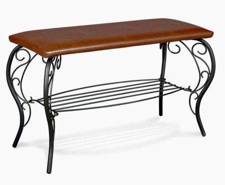 Банкетка  Sheffilton  Грация 685 металл/кож,зам черный/корич