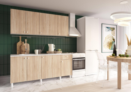 Кухня "POINT 180" (сонома) (корпус белый + фасад сонома)