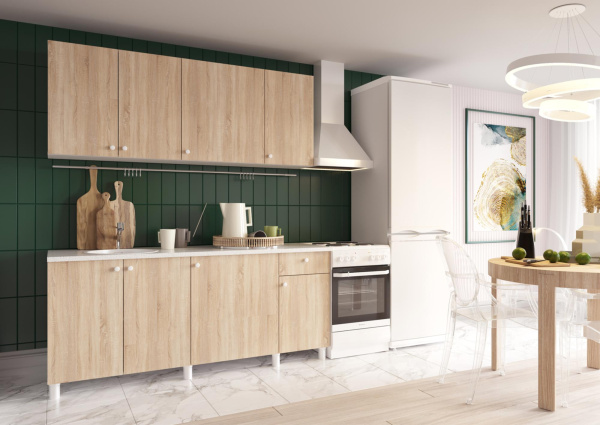 Кухня "POINT 180" (сонома) (корпус белый + фасад сонома)