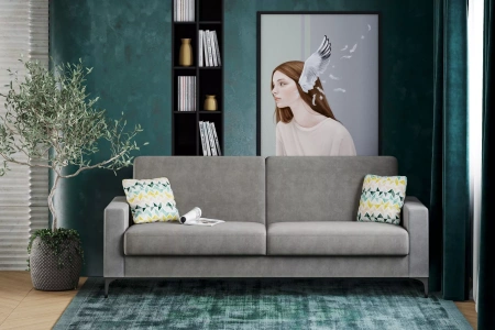 Диван-кровать Алекс 3т (Геометрия 69+Вивальди 7)