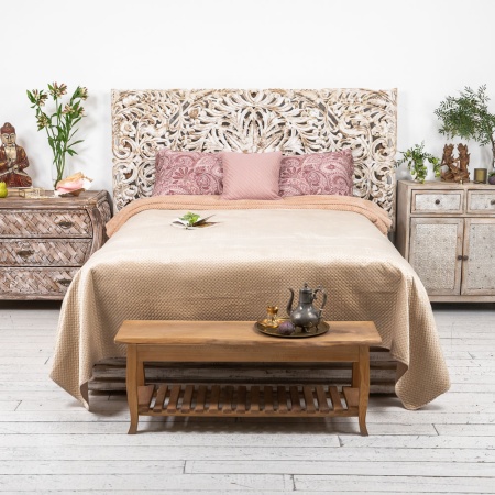 PROVANCE Покрывало бархатное однотонное 220х240см, 100% полиэстер, бежевый MP 486-118