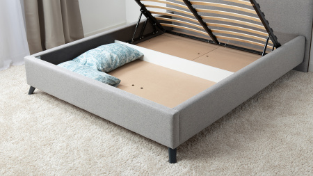 Миа 160 Кровать двойная НР (Bravo grey (серый), Лайт 10) (кровать/дно/механизм/основани