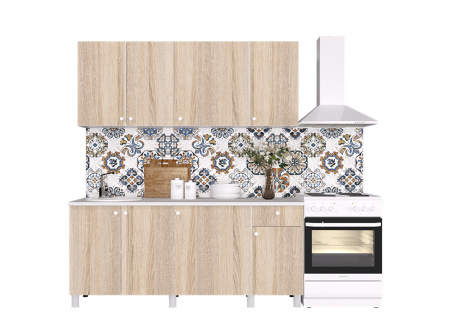 Кухня "POINT 180" (сонома) (корпус белый + фасад сонома)