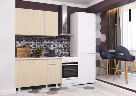 Кухня "POINT 100" (феррара) (корпус белый) + фасад феррара)