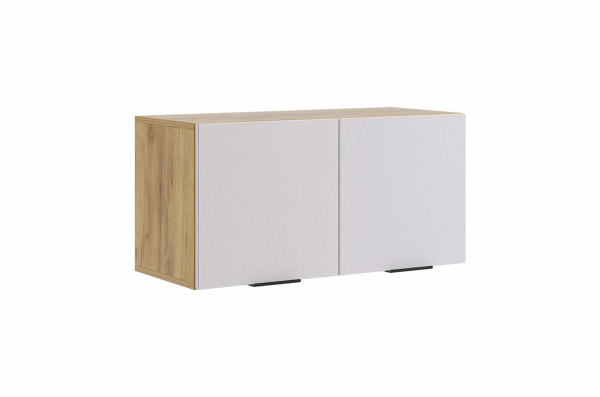 Антресоль двухдверная "Бери" (дуб крафт золотой/белое дерево)