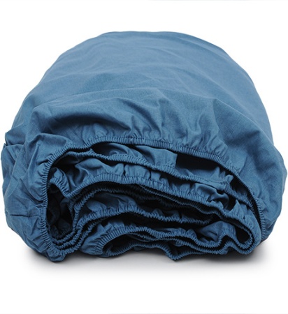 Простыня "Цвет Эмоций" 180х217, поплин, 100% хлопок (Голубая сталь)