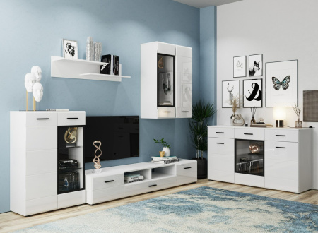 GLOSS шкаф навесной Белый/Белый глянец