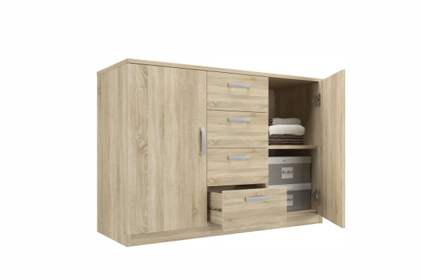 2.08 Комод 1208х860х447(дуб сонома, Дуб сонома, Лотос 128)