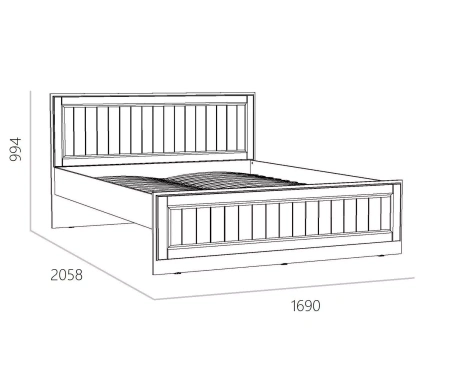 НМ 040.34 Х (1600) Кровать ("Оливия", Белое дерево, Дуб Сонома)