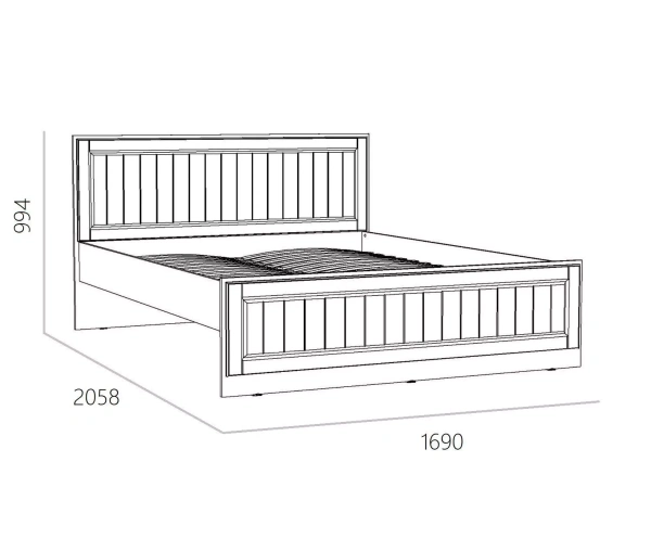 НМ 040.34 Х (1600) Кровать ("Оливия", Белое дерево, Дуб Сонома)