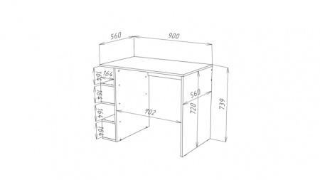 STERN стол письменный Т-12(16 мм) белый