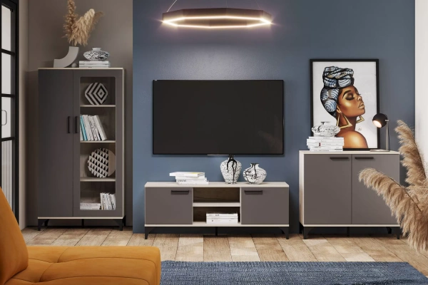 НМ 013.78 Тумба (Софт Графит (ПВХ), Дуб Крафт Серый)