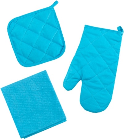 Набор для кухни 3 предмета "Цвет Эмоций" (рукавичка-прихватка, прихватка, полотенце) (Бриз)