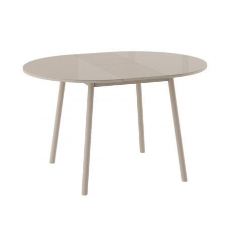 Стол ROUND-100, круглый раздвижной со стеклом 100(137), Капучино/Капучино