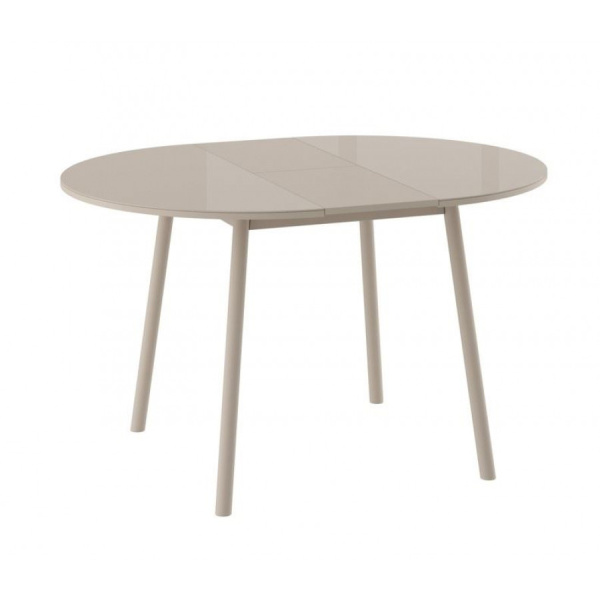Стол ROUND-100, круглый раздвижной со стеклом 100(137), Капучино/Капучино