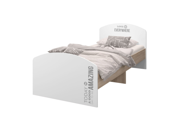 Кровать (900) Джуниор (дуб сонома св/бел.фотоп)