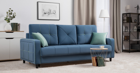 Диван - кровать Черри Н (ТД 285 IRIDA 07 (синий), Эвита пистачио (ментоловый)