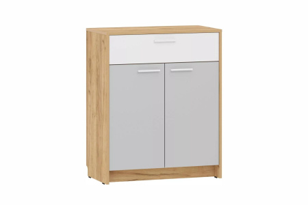 НМ 013.76 Тумба ("Нортон", Серый Камень, Белый Фасадный, Дуб Крафт Золотой)