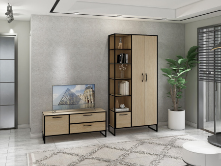 "ВИРТОН-1" Тумба ТВ закрытая (ФУР) (Дуб Крафт Золотой)