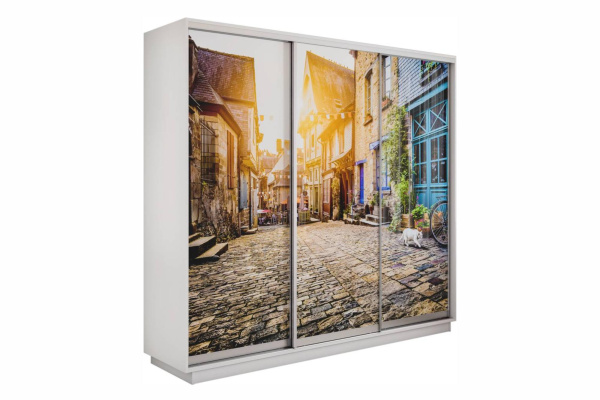Шкаф купе (фотопечать) - 180 Белый Снег/Улица