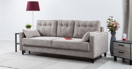 Диван - кровать Арно (Арт. ТД 563 Лаки 02 (серый жемчуг), Лаки 02 (серый жемчуг), Vertical 910 (мол