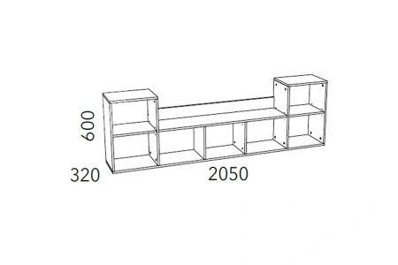 НМ 011.39-01 М Полка ("Фанк", Белый (КМ), Дуб Сонома)
