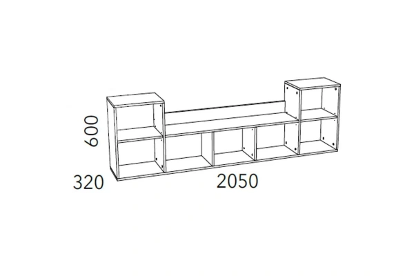 НМ 011.39-01 М Полка ("Фанк", Белый (КМ), Дуб Сонома)